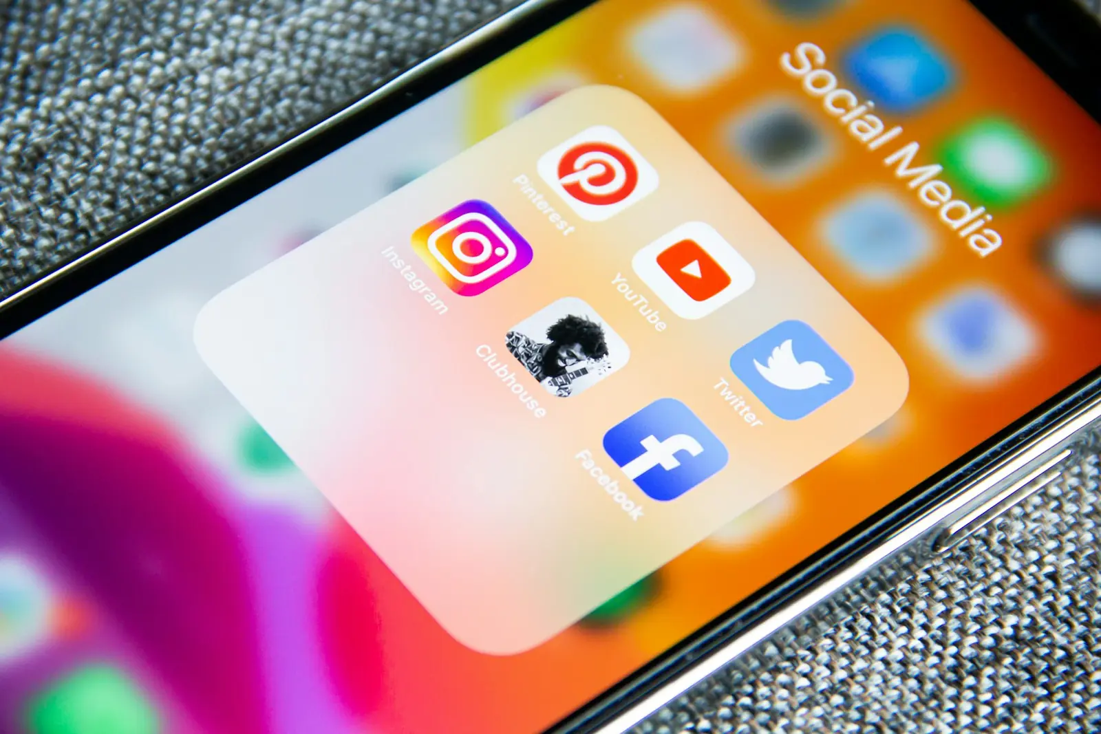Social applications displayed on a smartphone screen