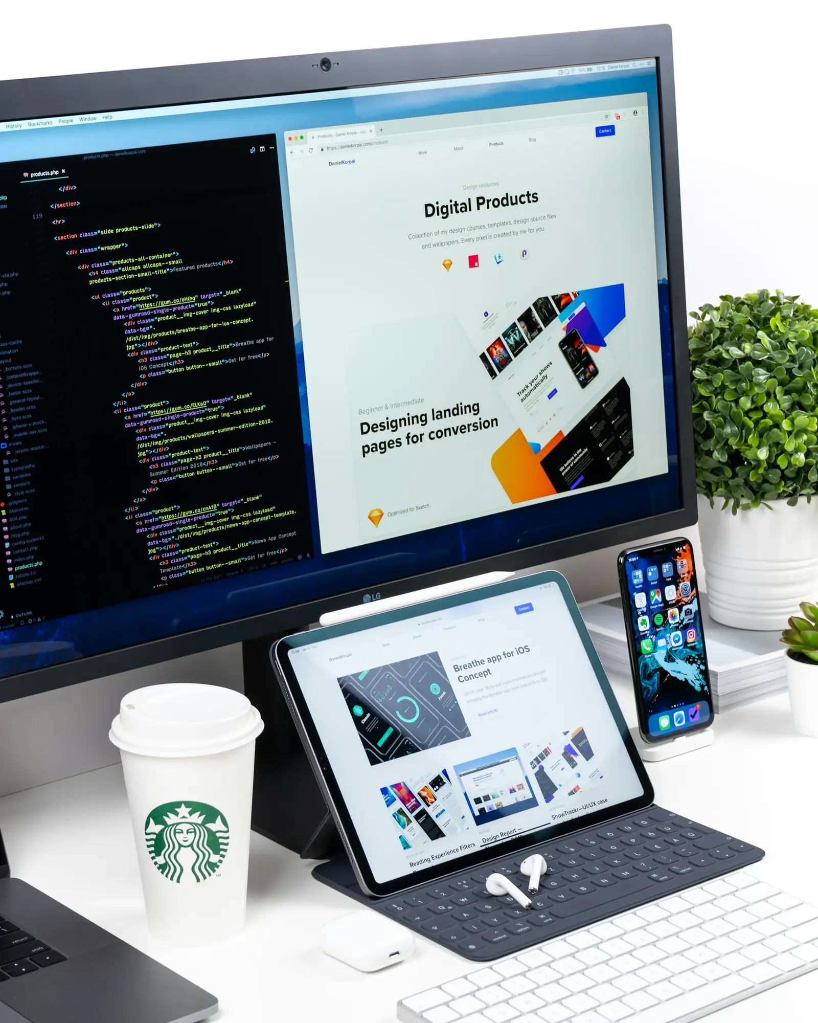 Landing page layouts designed for conversion shown across screens and devices